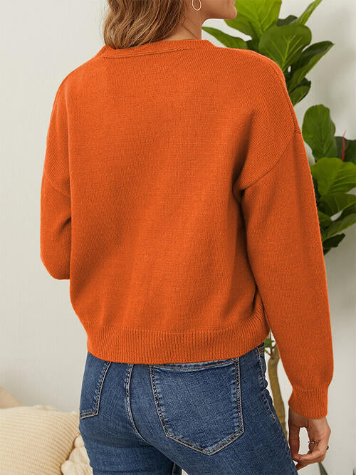 Stilla | Knap Front Dropped Shoulder Cardigan