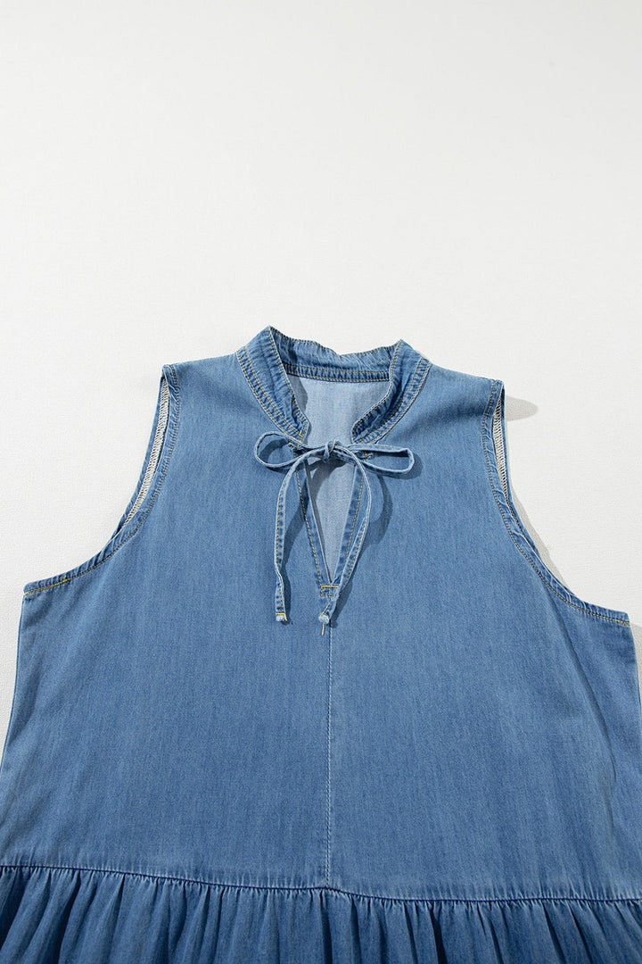 Stilla | Hals Uden Ærmer Denim Kjole