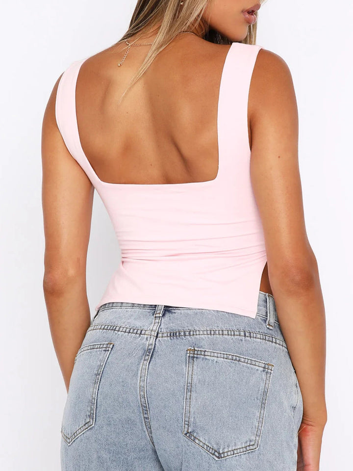 Stilla | Sweetheart Neck Wide Strap Tank