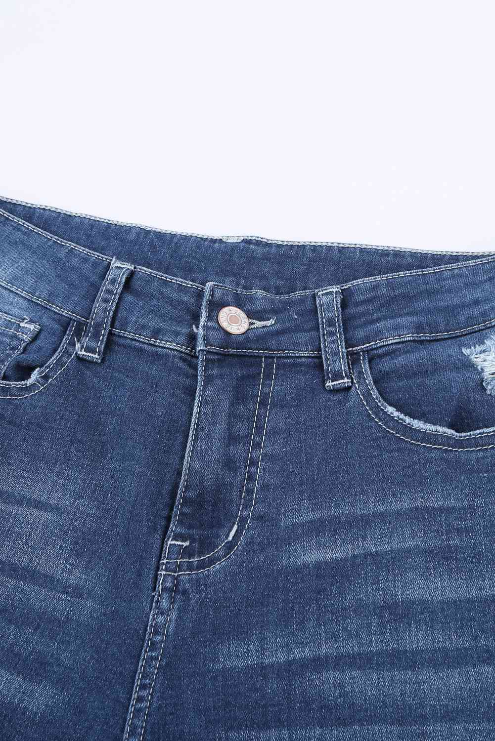 Stilla | Høj Talje Distressed Hem Detail Jeans