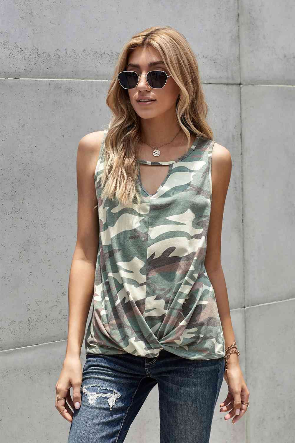 Stilla | Print Udsnit Kant Detalje Tank