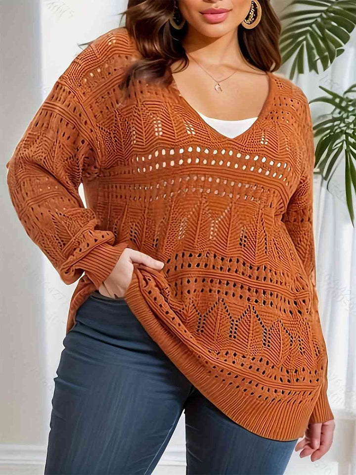 Stilla | Størrelse Åbenarbejdet Udsnit Langærmet Sweater
