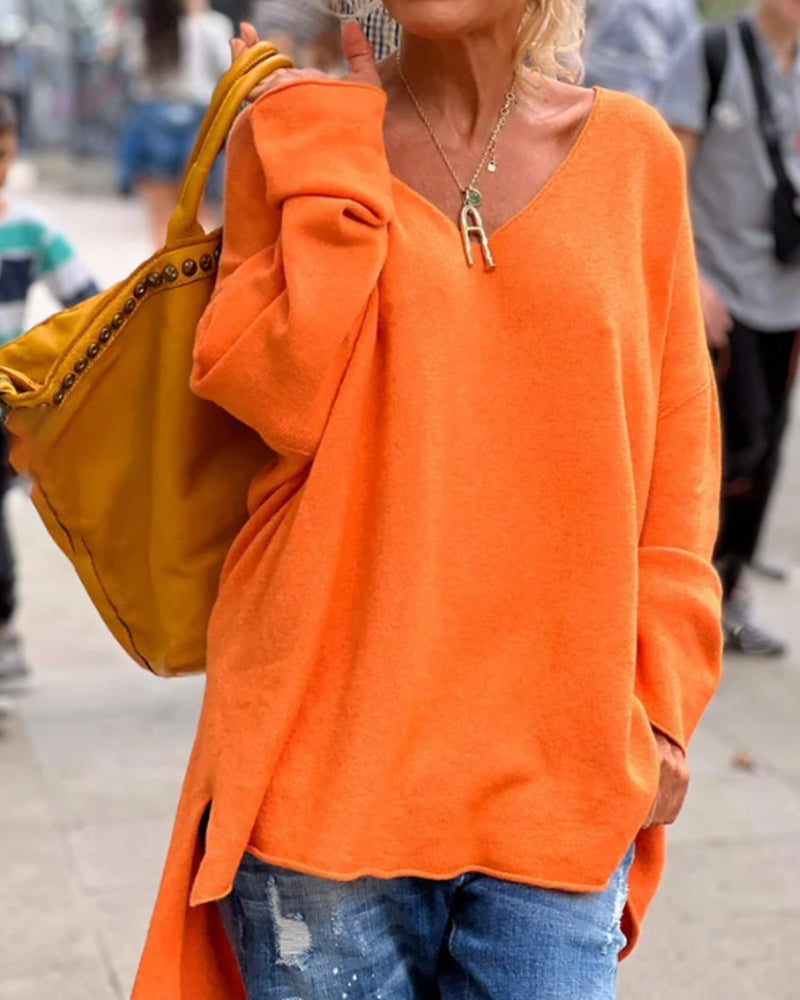 Stilla | Trendy Oversized V Udkant Pullover