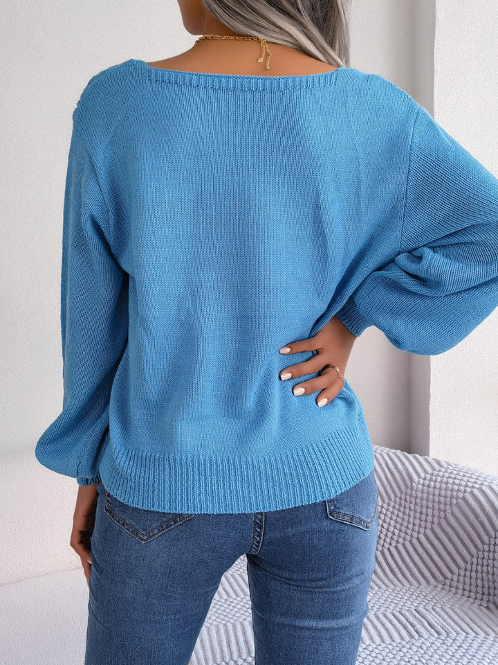 Stilla | Strikket Kvadrat Hals Langærmet Sweater