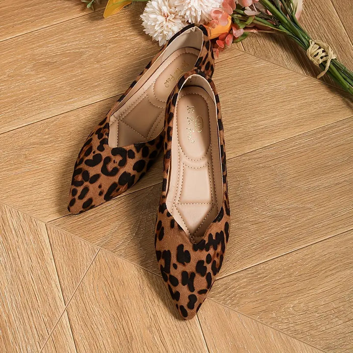 Stilla | Elegante og Let Lace Ballet Sko med Leopard Print
