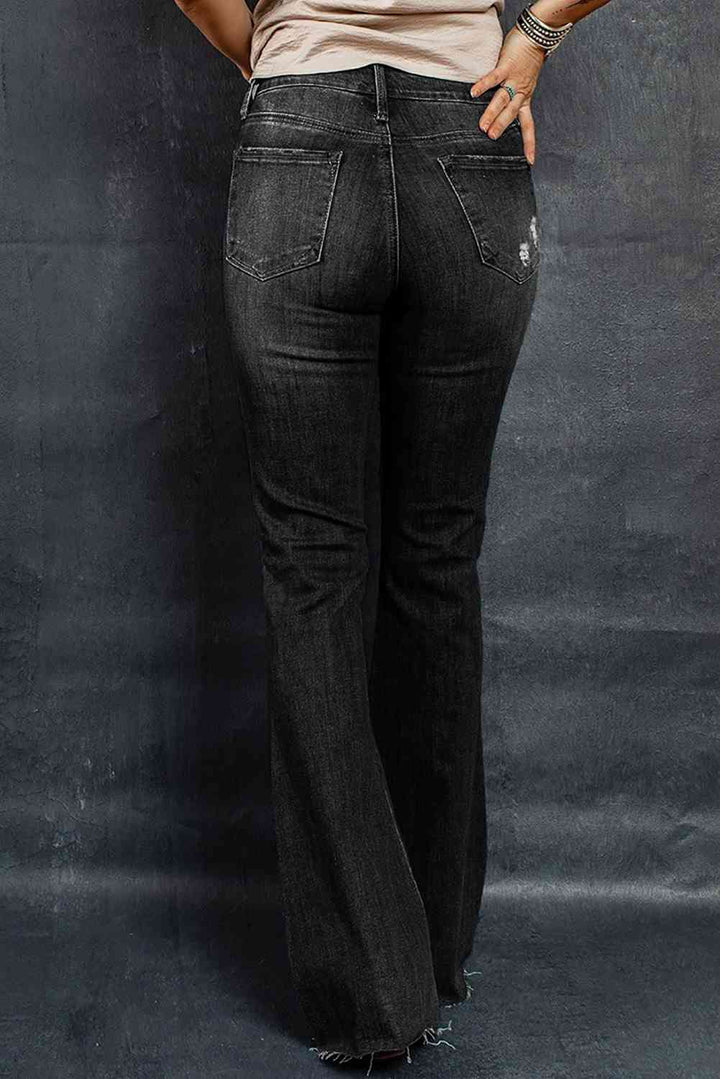 Stilla | Raw Hem Flare Jeans