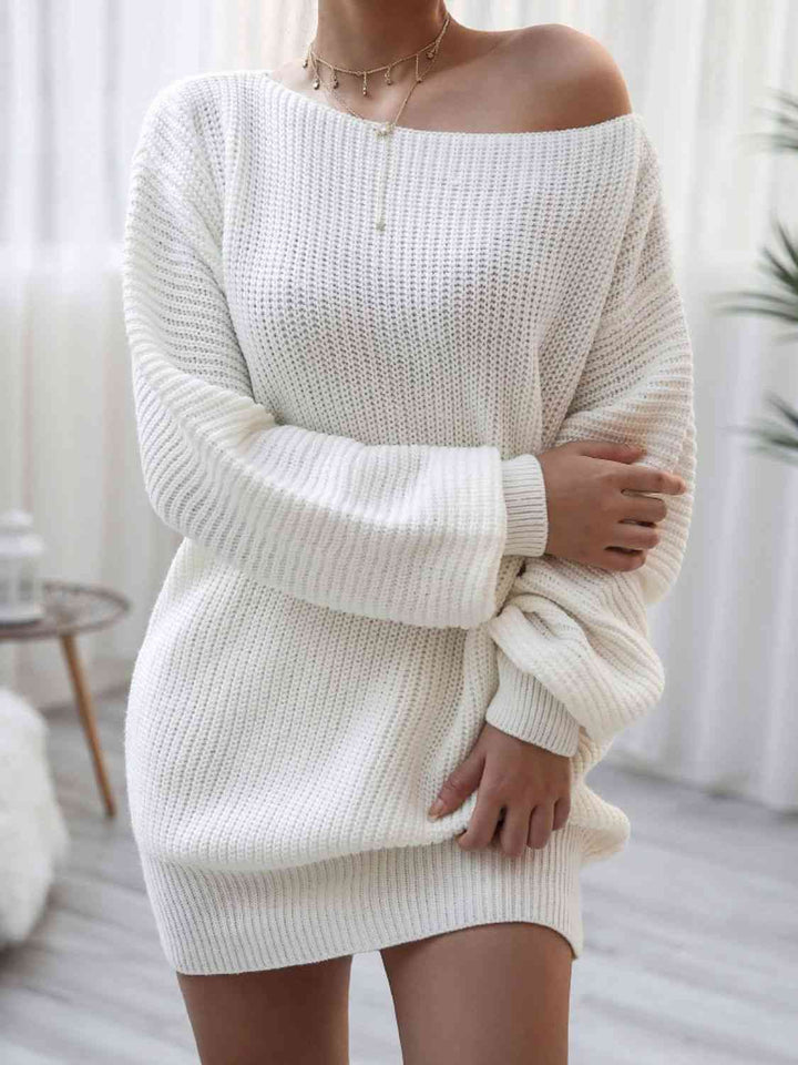Stilla | Strik Ballonærme Båd Hals Sweater Kjole