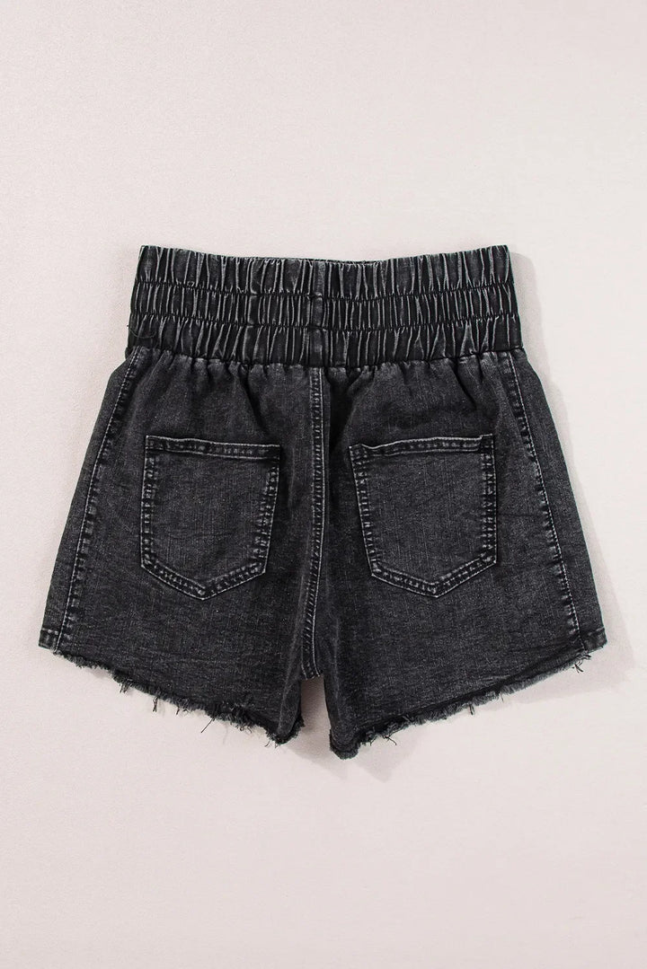 Stilla | Waist Raw Hem Denim Shorts