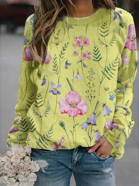 Stilla | Glad Sweater Med Blomstermønster