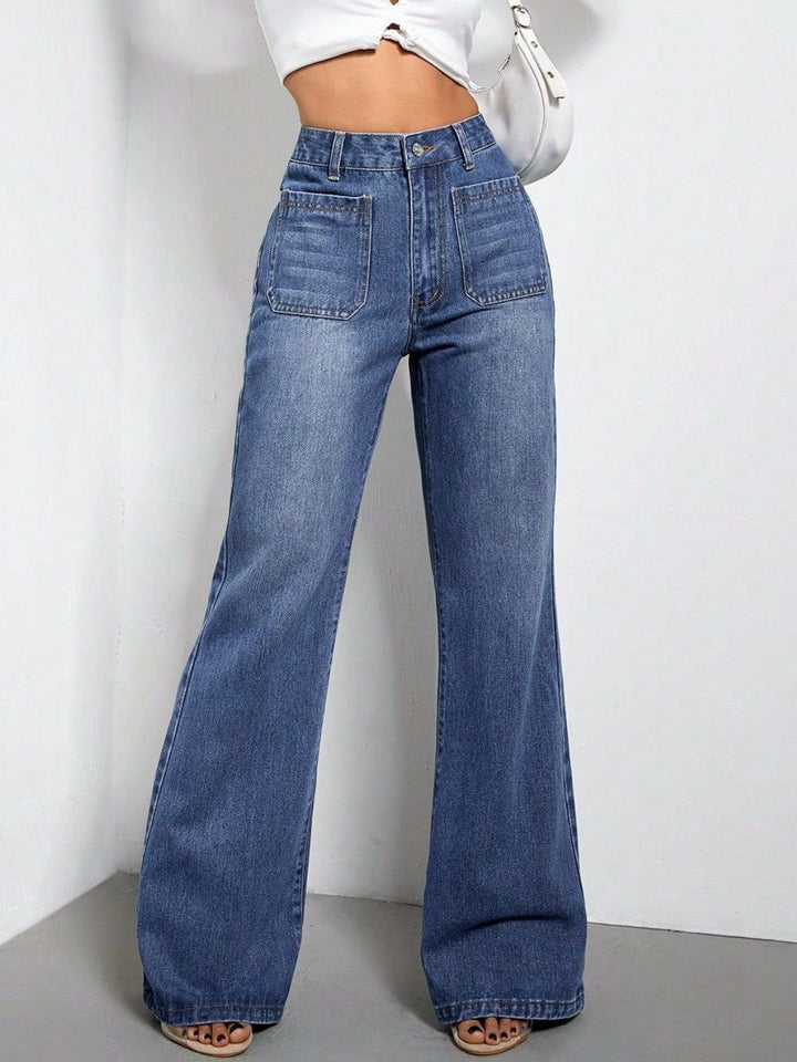 Stilla | Talje Bootcut Jeans med Lommer