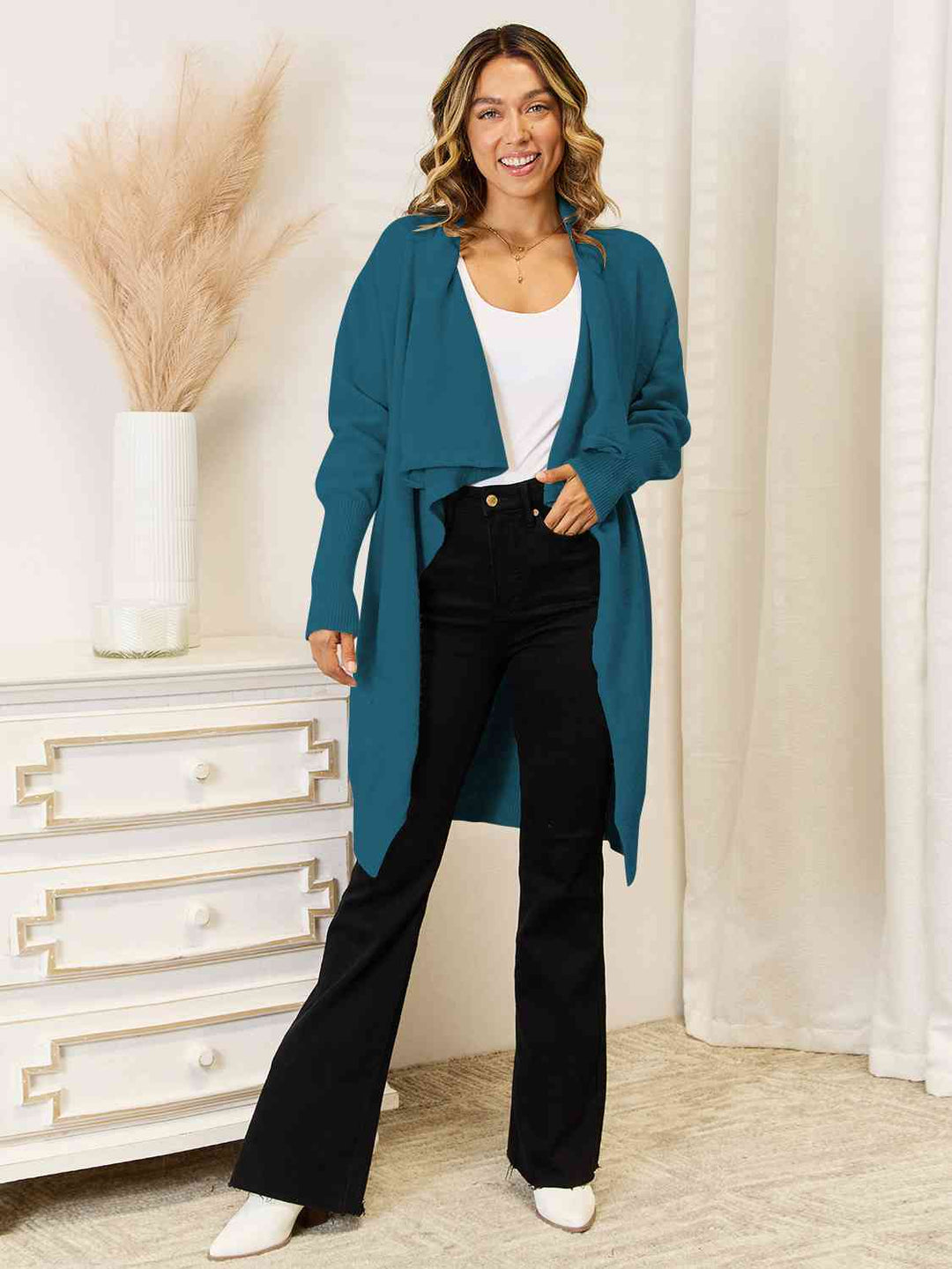 Stilla | Ærme Åben Front Langline Cardigan