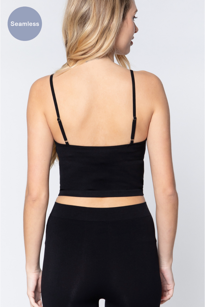 Stilla | BASIC Rund Hals Crop Rib Seamless Cami
