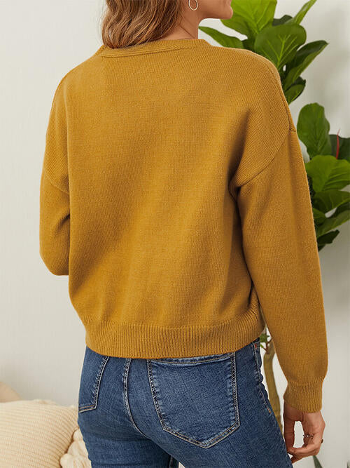 Stilla | Knap Front Dropped Shoulder Cardigan