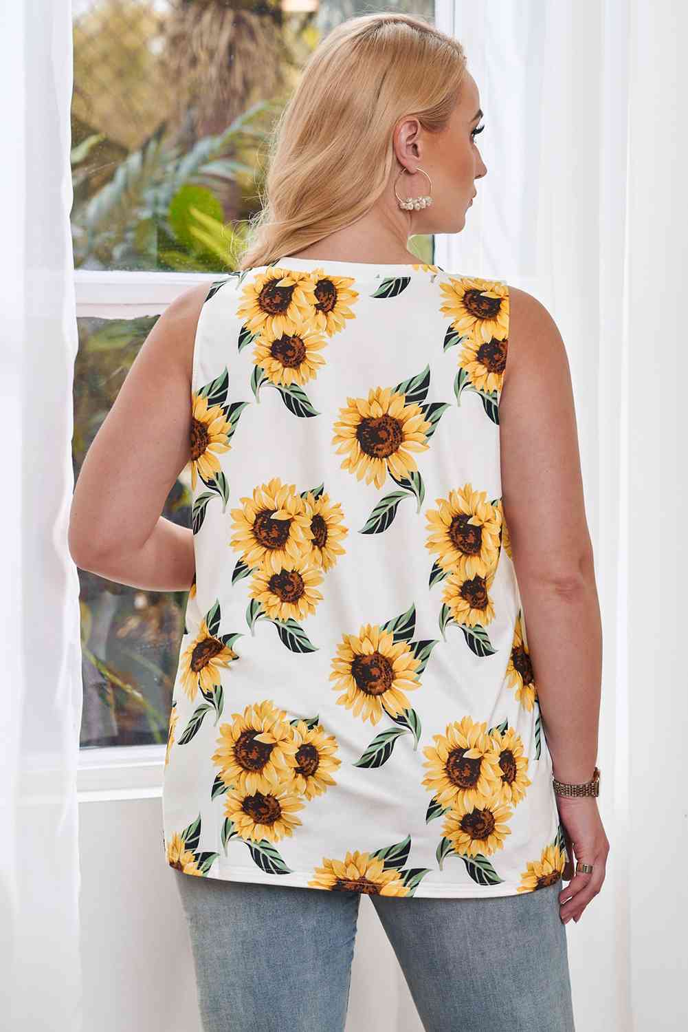 Stilla | Plus Size Printed V-hals Tank