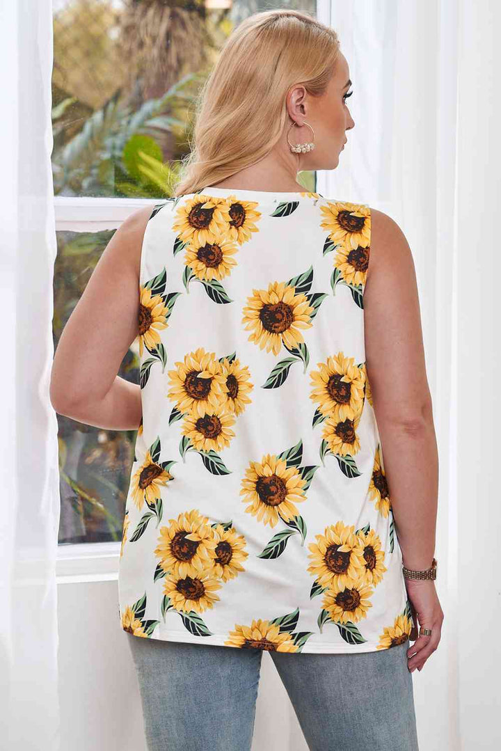 Stilla | Plus Size Printed V-hals Tank