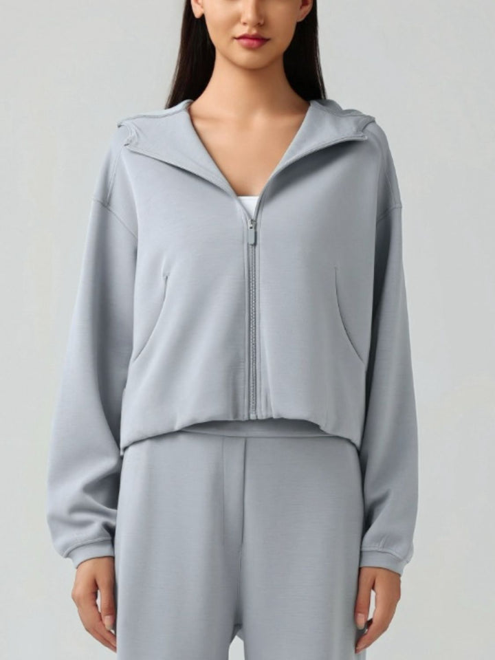 Stilla | Zip Up Dropped Shoulder Active Hooded