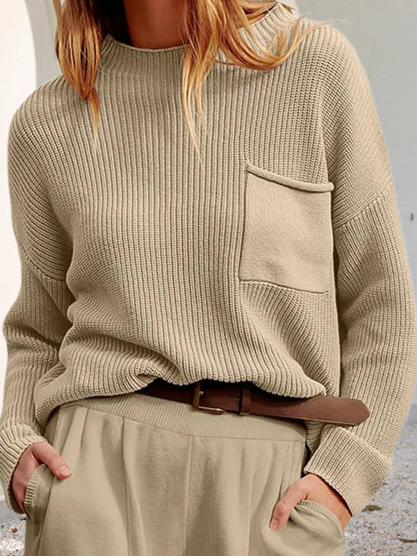 Stilla | Cozy, Afslappet Strik Sweater med Lommer