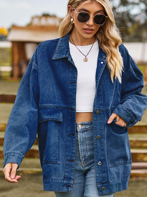Stilla | Hals Knap-op Denim Jakke