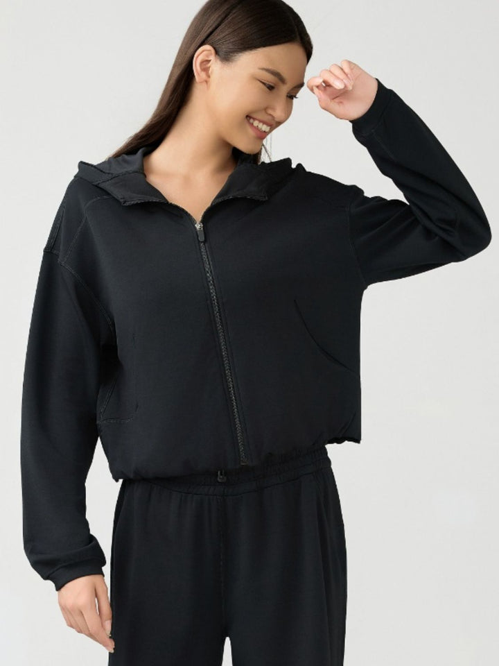 Stilla | Zip Up Dropped Shoulder Active Hooded