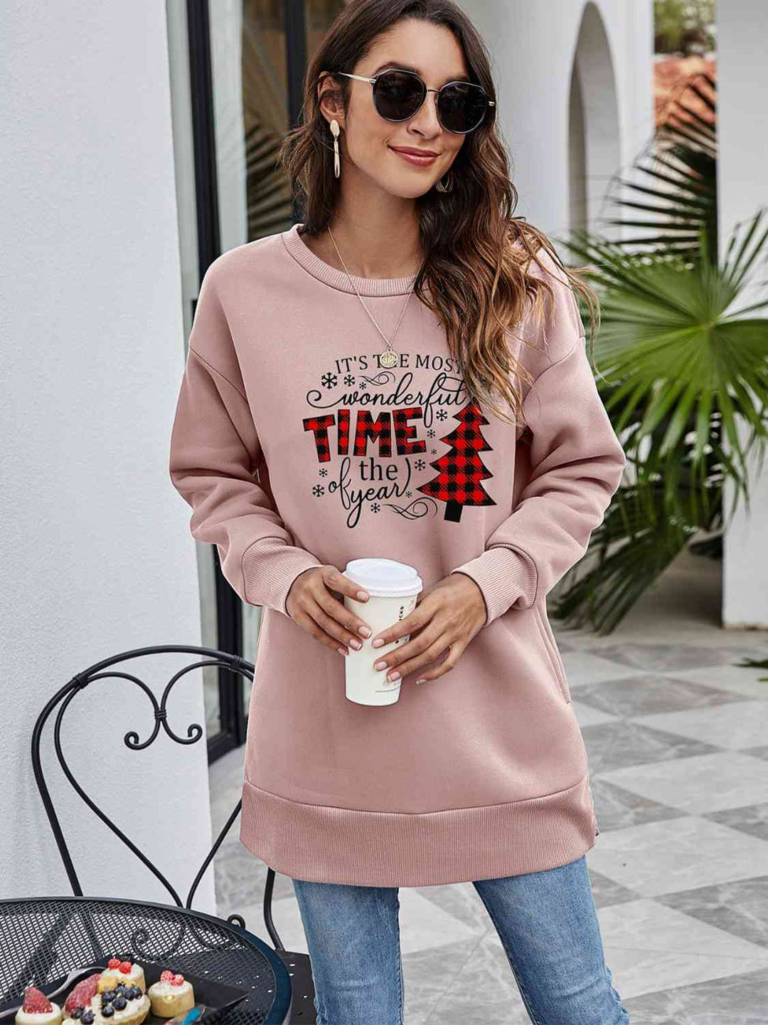Stilla | Træ Grafik Drop Skulder Sweatshirt