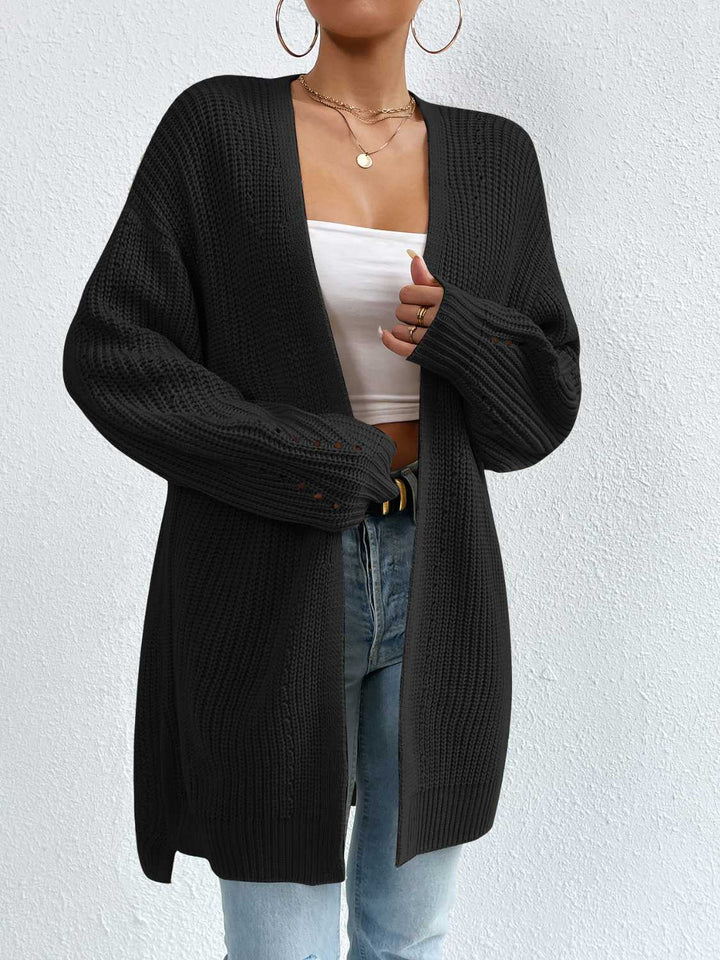 Stilla | Front Dropped Shoulder Slit Cardigan