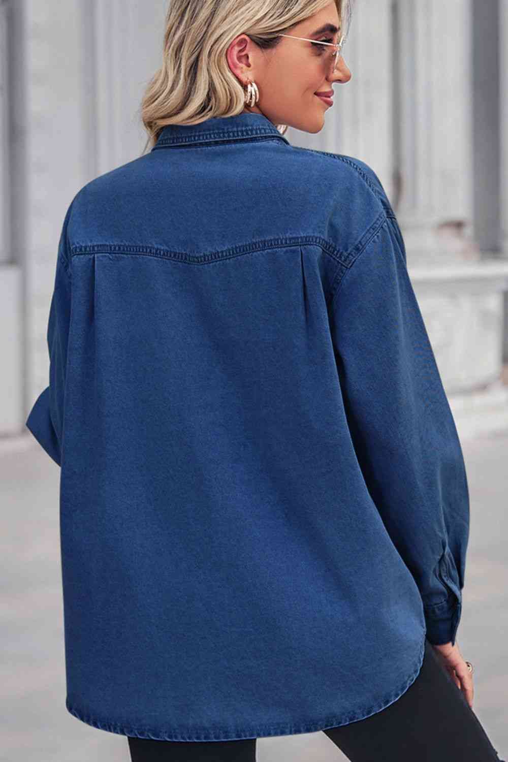 Stilla | Hals Dropped Shoulder Denim Top