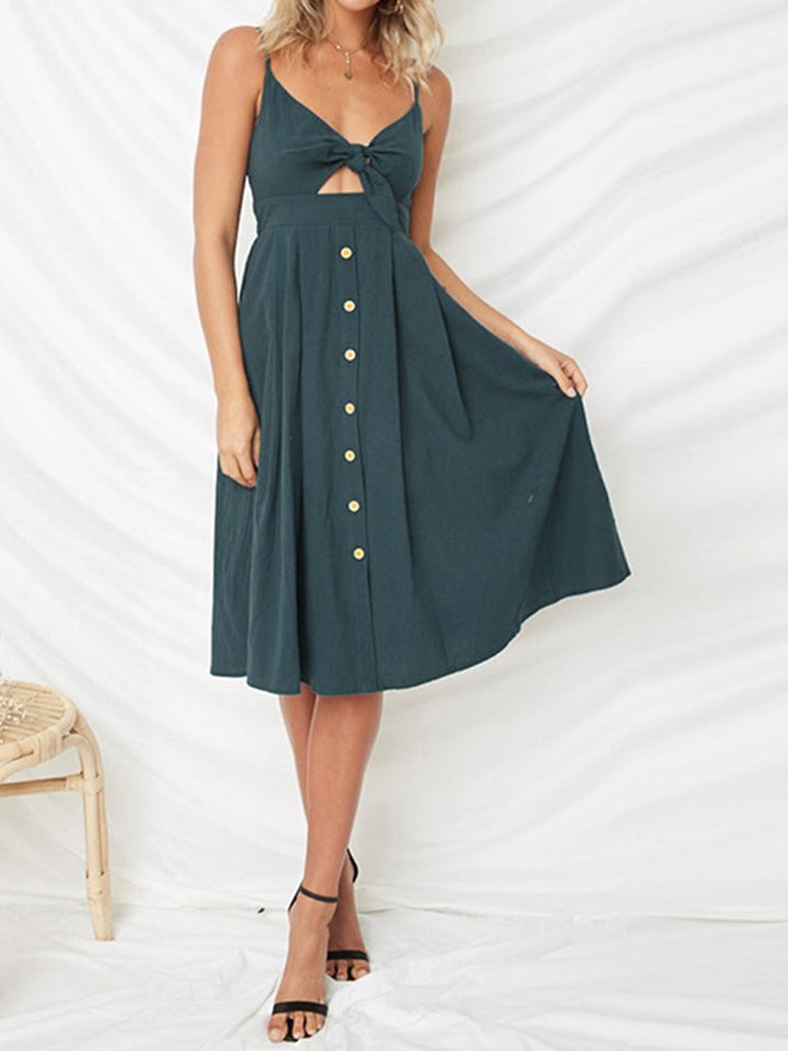 Stilla | Smocked Sweetheart Neck Cami Kjole