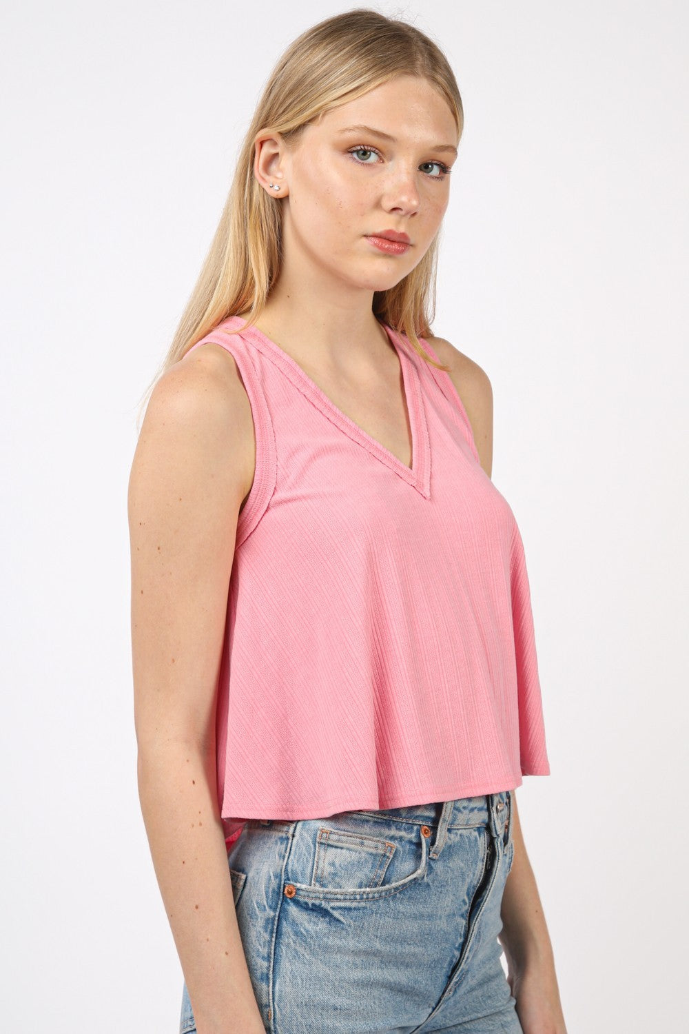 Stilla | J V-hals strikket sving cropped tank