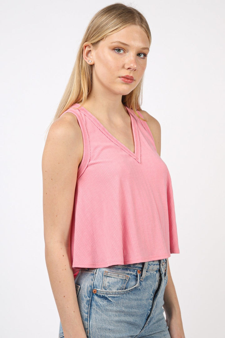 Stilla | J V-hals strikket sving cropped tank