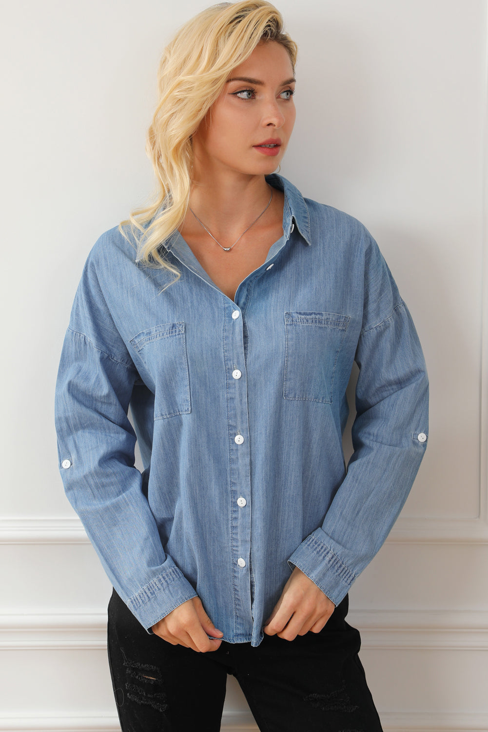 Stilla | Knap-op Krave Denim Top