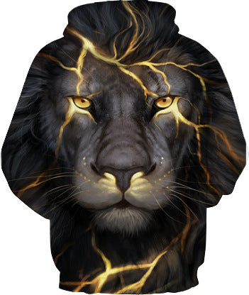 Herre hoodie med imponerende løvemotiv og energisk design Stilla