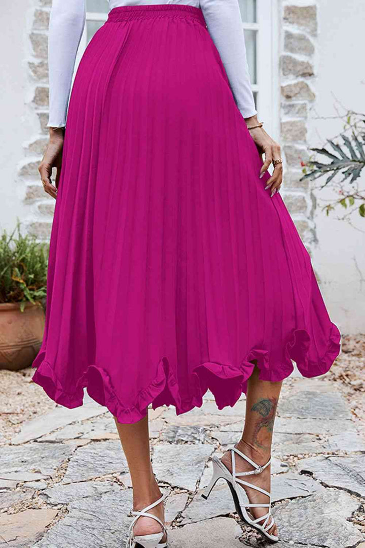 Stilla | Trim Smocked Talje Midi Skirt