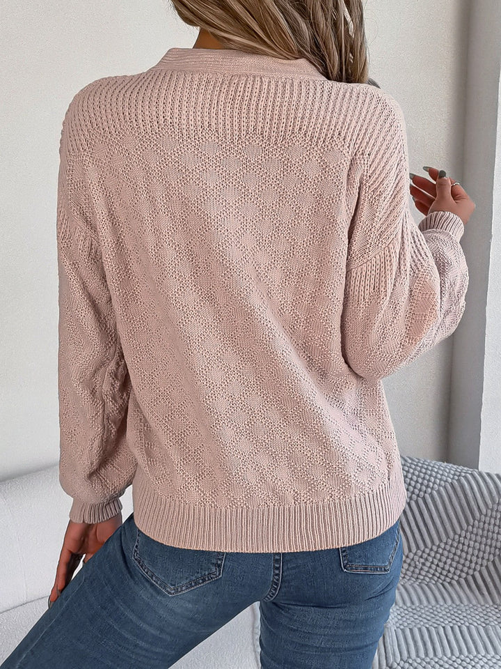 Stilla | Knap V-hals Langærmet Sweater