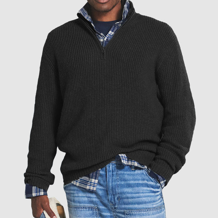 Stilla | Strikpullover med Lynlås - Business Casual til Hverdag & Kontor
