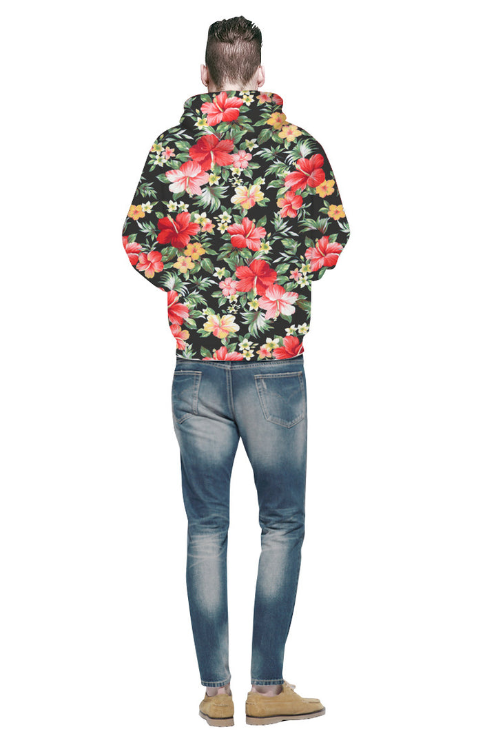 Unisex Hættetrøje med blomsterdesign Stilla