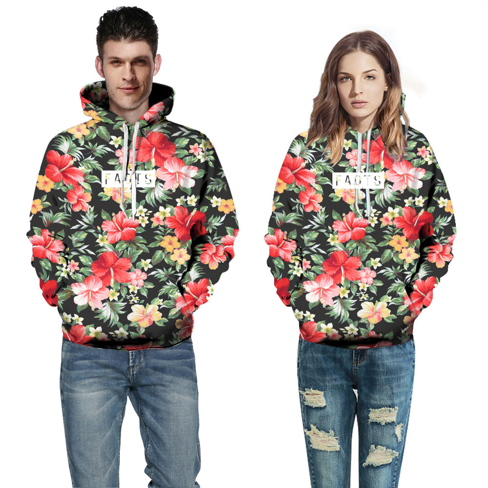 Unisex Hættetrøje med blomsterdesign Stilla