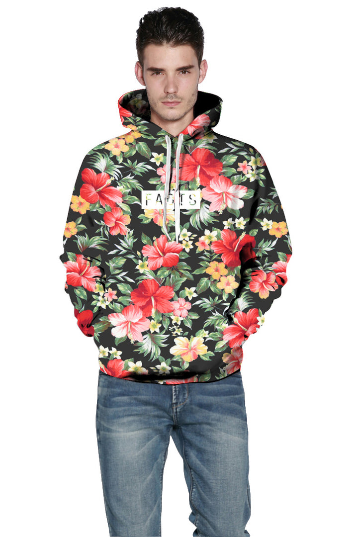 Unisex Hættetrøje med blomsterdesign Stilla