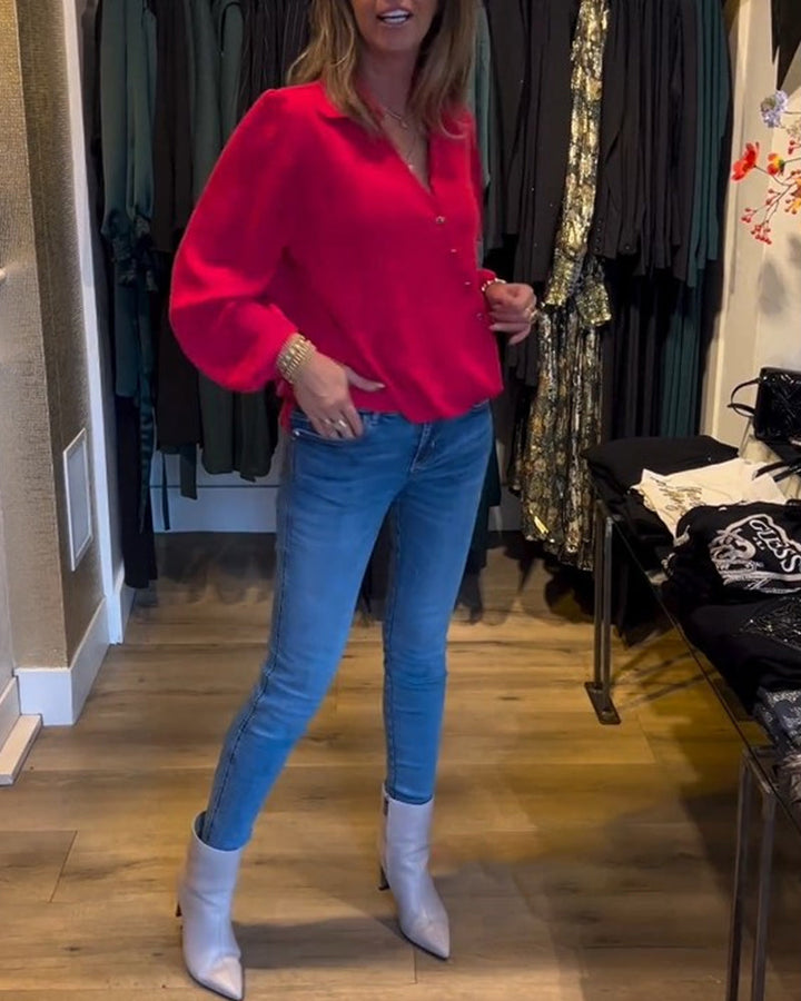 Stilla | Bluse med lanternærmer