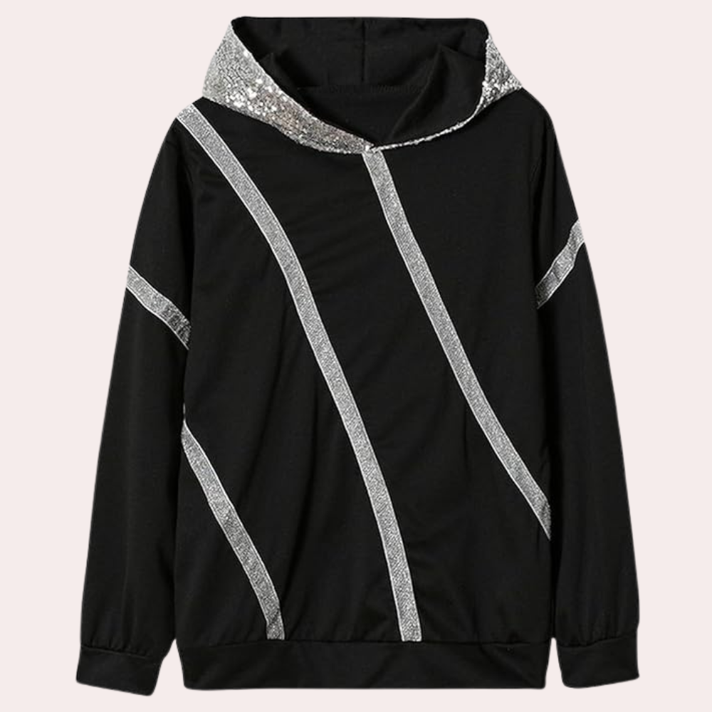Stilla | Paillet Sweater med Hætte til Damer