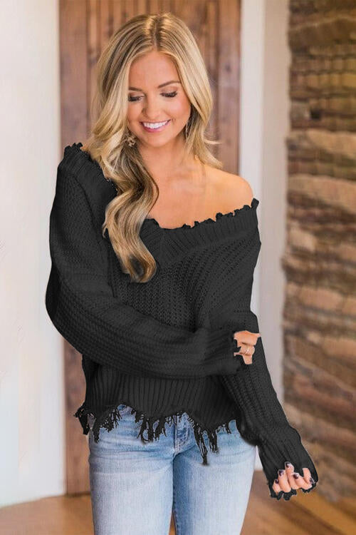 Stilla | Hem Dropped Shoulder Sweater