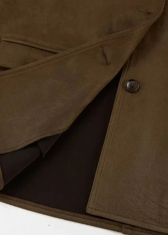 Stilla | Samt Wildlederjakke med Retro-revers