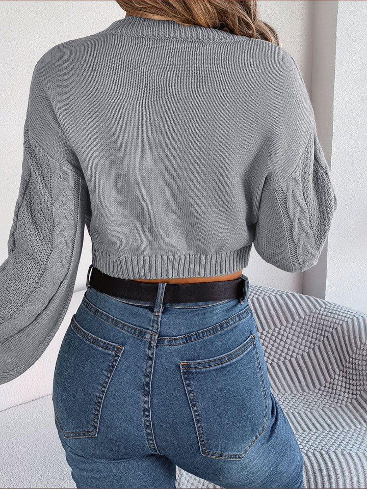 Stilla | Strikket Rund Hals Afkortet Sweater
