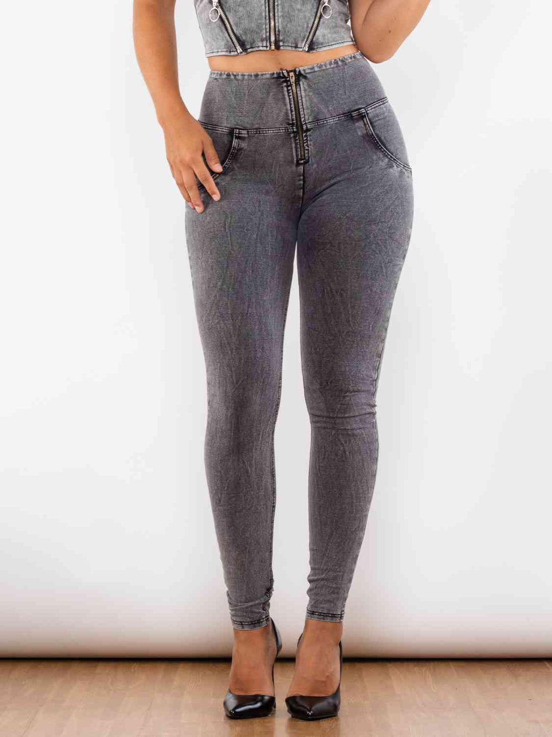 Stilla | Størrelse Lynlås Skinny Jeans