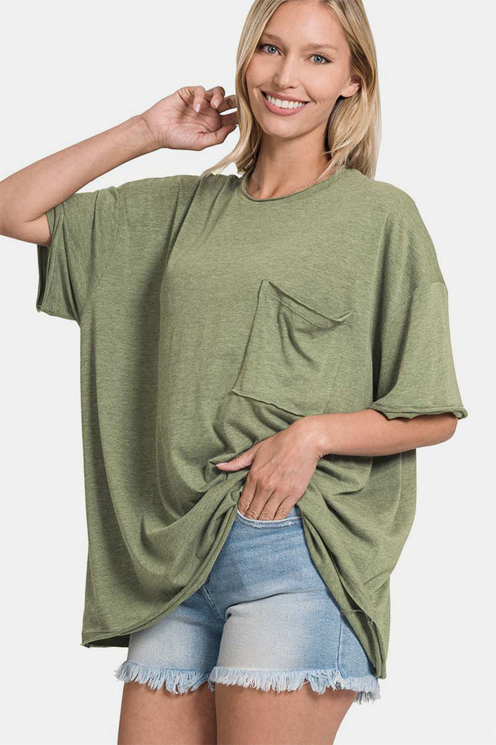 Stilla | Drop Shoulder Oversized Front Pocket T-Shirt