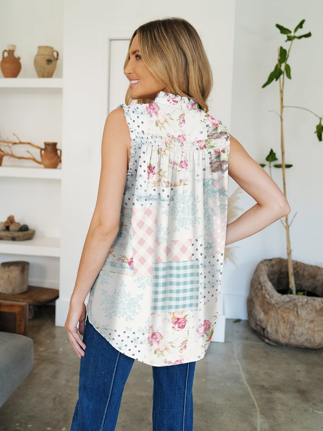 Stilla | Printet Mock Neck Top