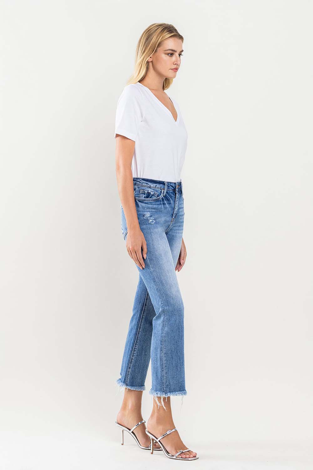 Stilla | by Flying Monkey Full Size Høj Talje Cropped Flare Jeans