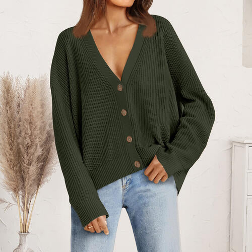 Stilla | Nakke Knap Front Cardigan