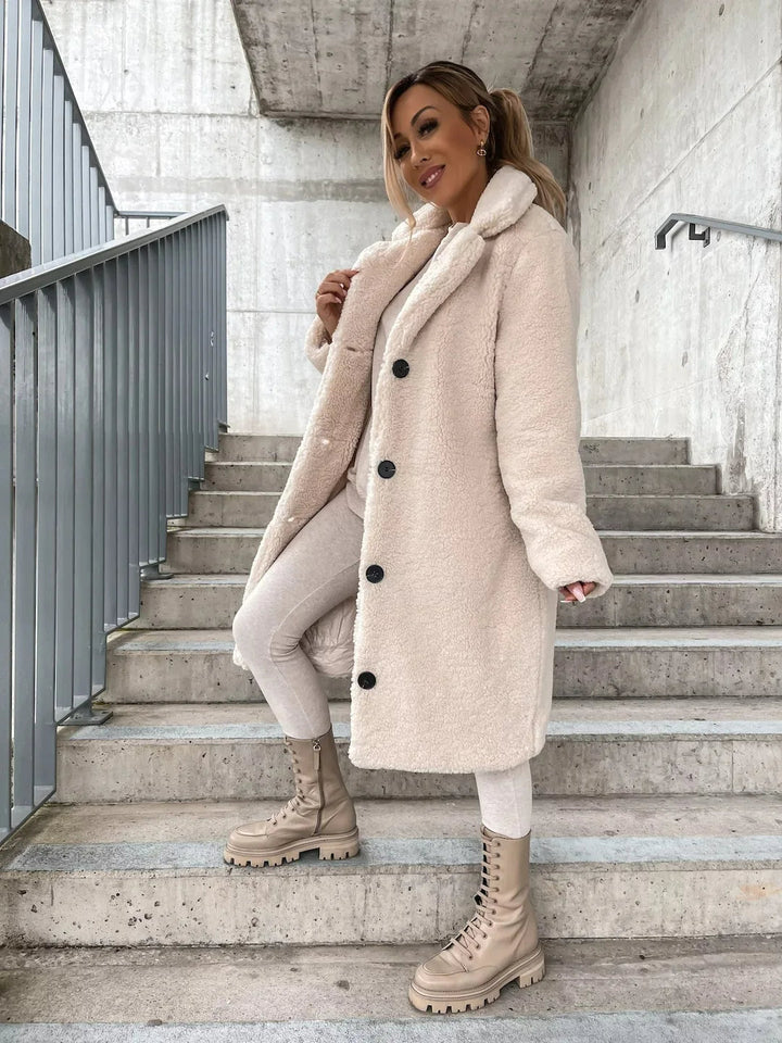 Stilla | Elegant Plysch Trenchcoat