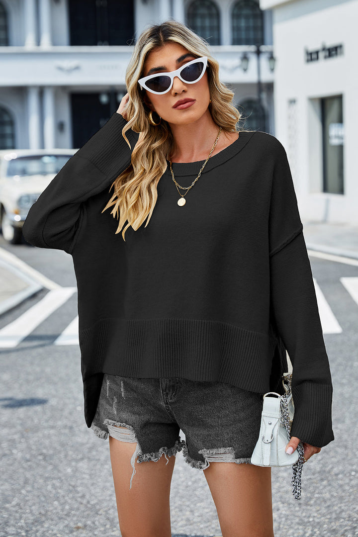 Stilla | Lav Slids Rund Hals Langærmet Sweatshirt