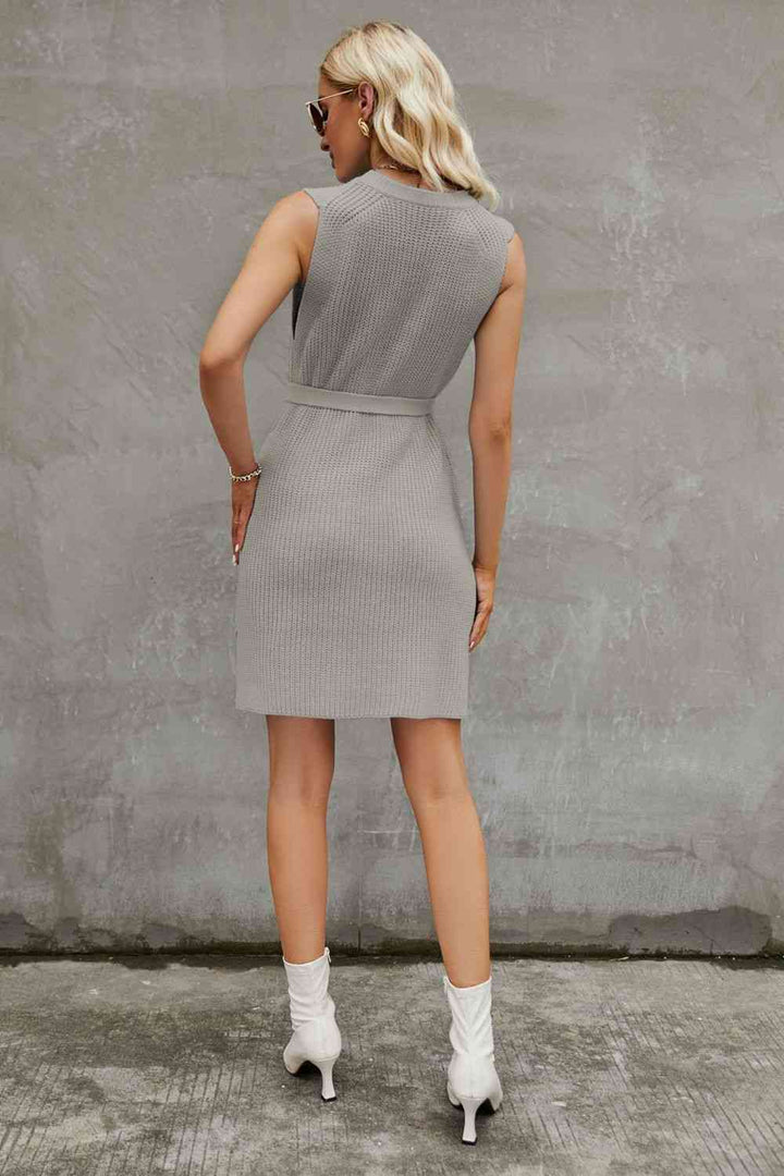 Stilla | Neck Slit Uden Ærmer Sweaterkjole
